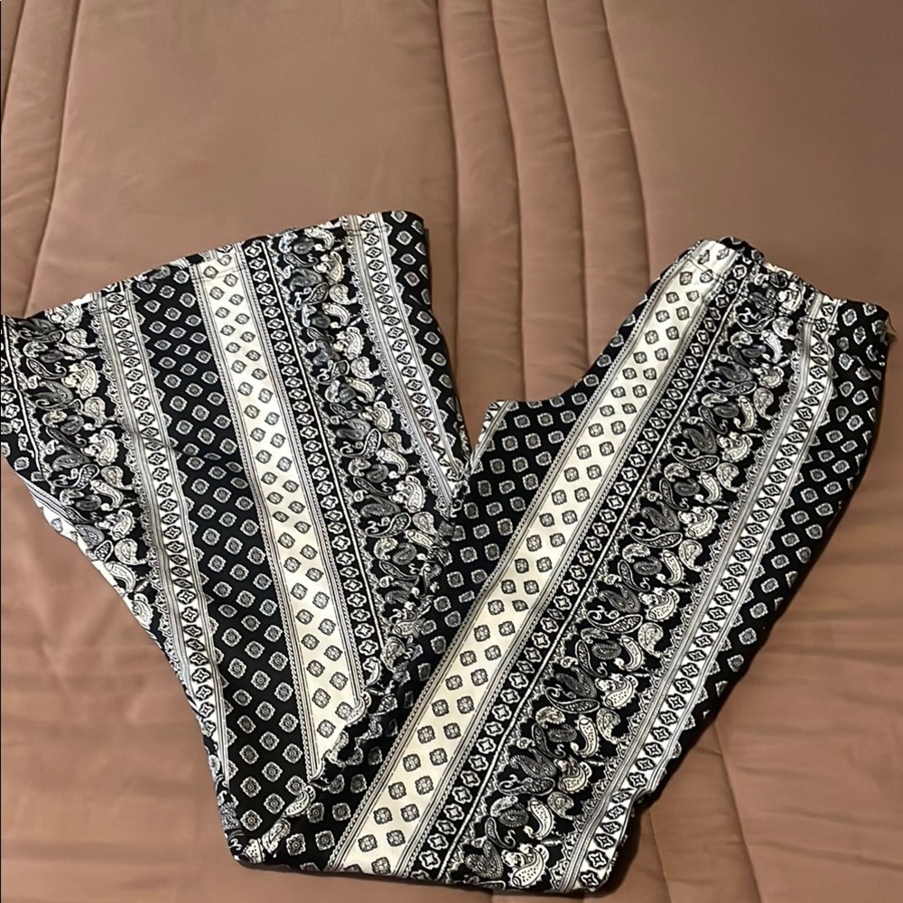 Blue and Cream Patterned Pants
